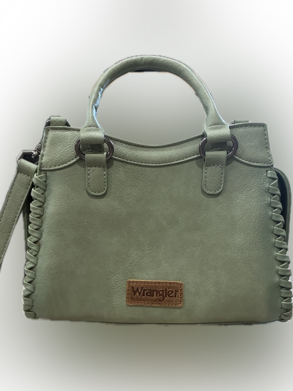 Wrangler Light Mint Green Satchel with Braided Side Detail